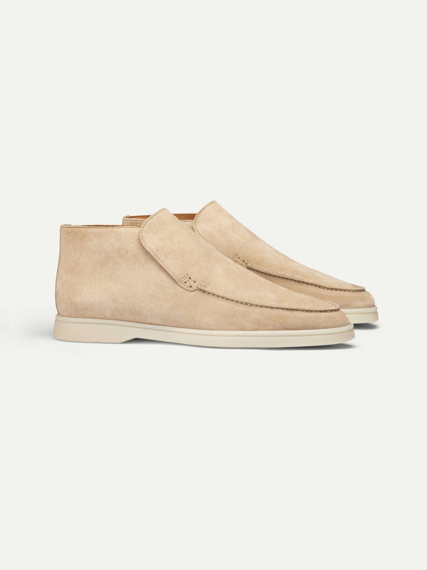 Luxury Beige Suede Loafers Pour Homme