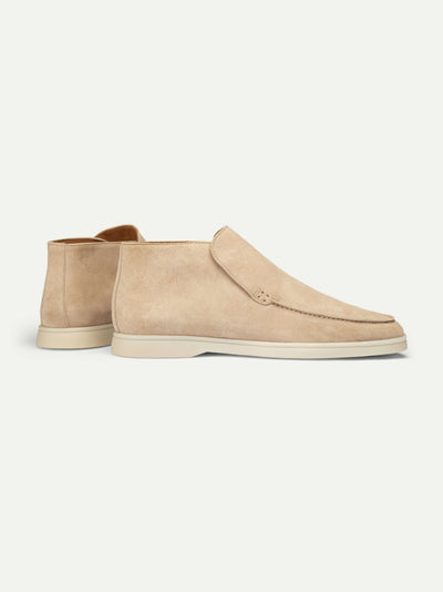 Luxury Beige Suede Loafers Pour Homme