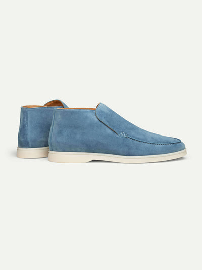 Luxury Sapphire Bleu Loafers Pour Homme